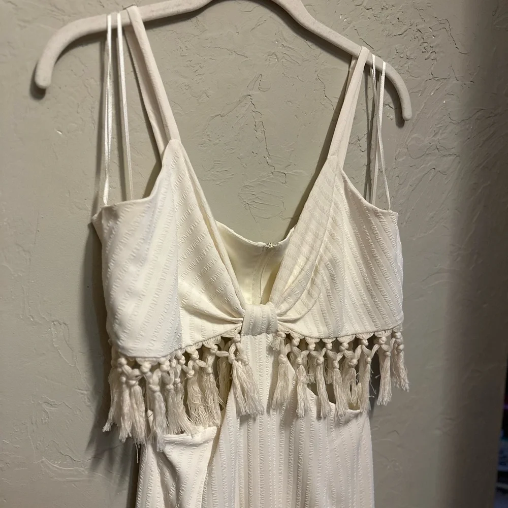Fore White Tassel Jumpsuit - large - Picture 6 of 14